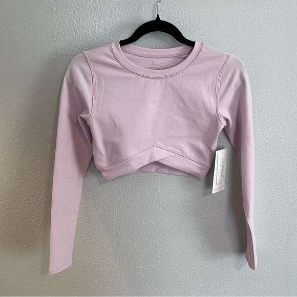 New L Space Active Cropped Long Sleeve Aim High Top Pink Lavender Women's S - Picture 1 of 5
